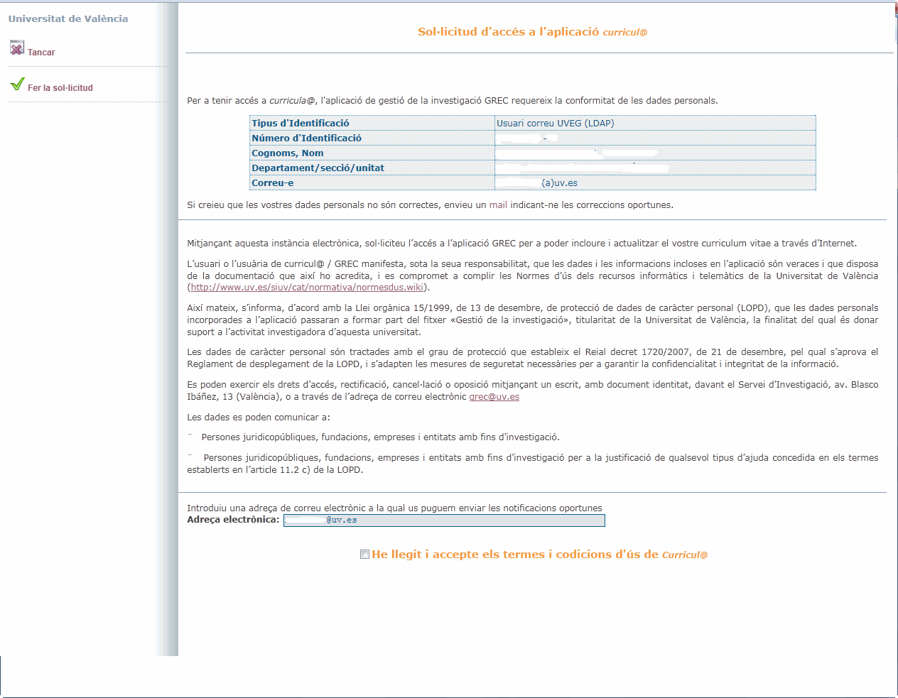 Sollicitud de Curricul@